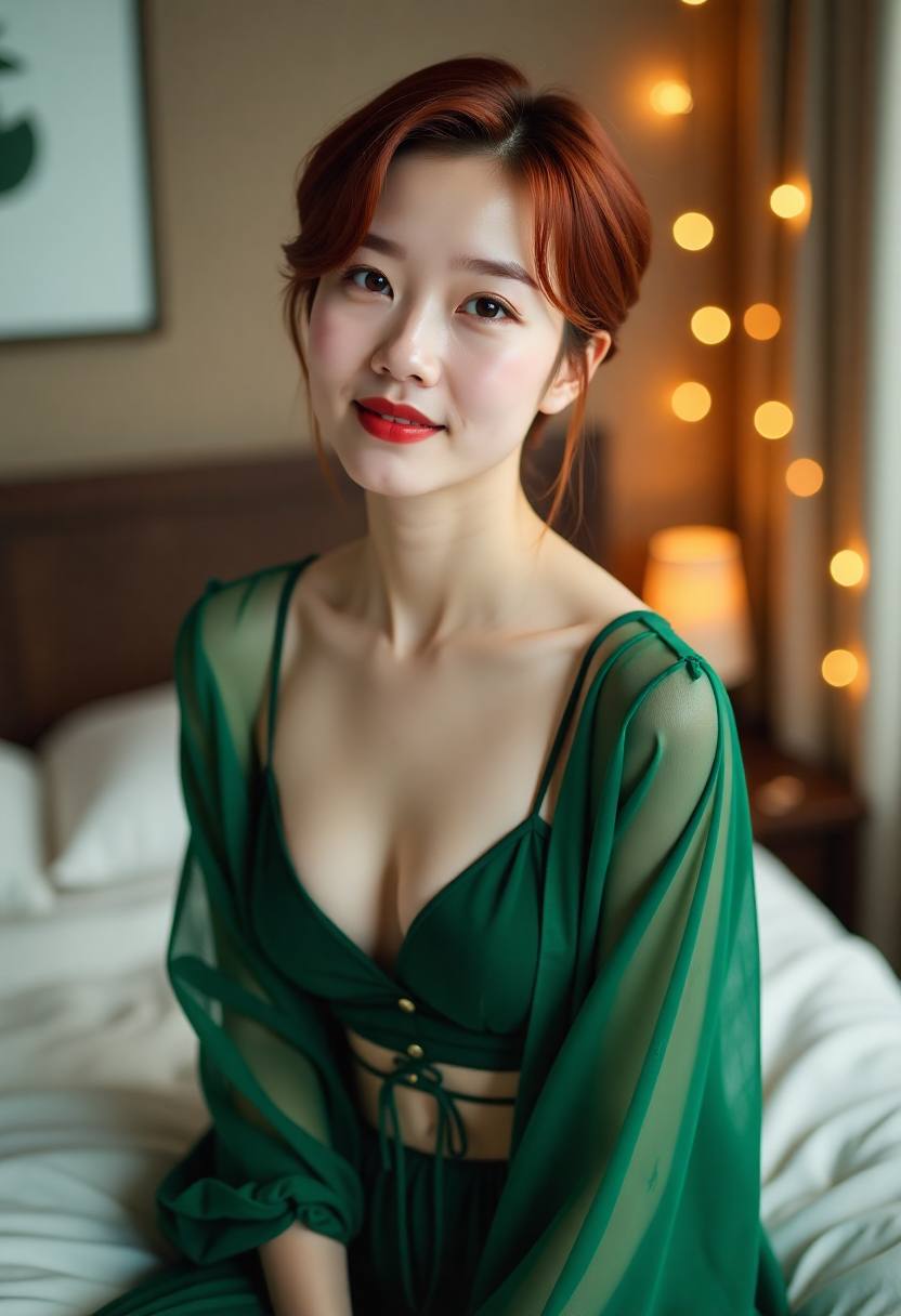 阳台边母子安静站立的傍晚